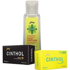 Godrej 50 ml Hand Sanitizer 2 pcs Cinthol Soap -Combo