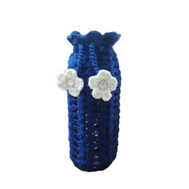 Blue Crochet Feeder Cover