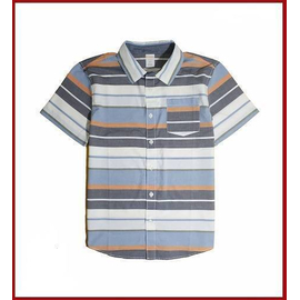 Boys 100% Cotton Stripe Half Sleeve Shirt