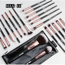MAANGE 20pcs Makeup Brushes Black Golden Color With Pouch, 2 image