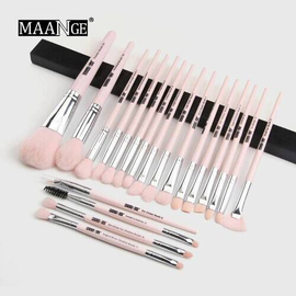 Maange 20 Pcs Professional Makeup Brush Set - Pink silver
