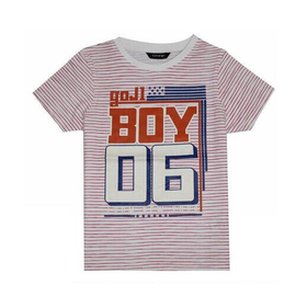 Orange Stripe Print Boys T-Shirt
