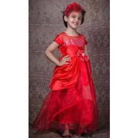 Dazzle Satin Gown-Red(9-10Y)