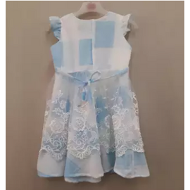 Cotton Party Frock-Blue(5-8Y), 2 image