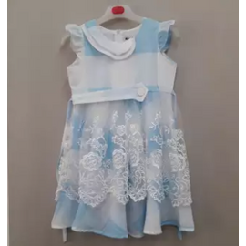 Cotton Party Frock-Blue(5-8Y)