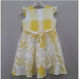 Cotton Party Frock-Yellow(1-4Y), 2 image