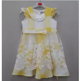 Cotton Party Frock-Yellow(9-12Y)