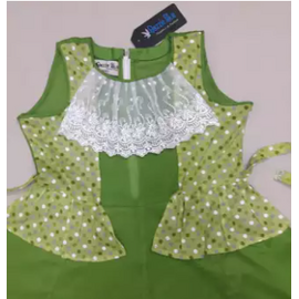 Cotton(Voil) Frock-Green(1-4Y), 2 image