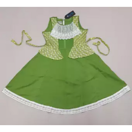 Cotton(Voil) Frock-Green(1-4Y)