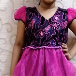 Magenta Tissue Party Dress(3-6Y), 2 image