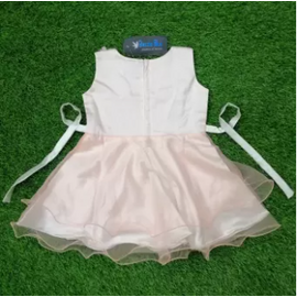 Pink Net Party Frock(1-4Y), 3 image