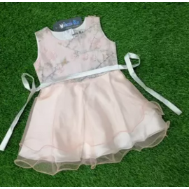 Pink Net Party Frock(0-12mnths)