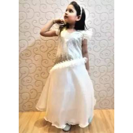 White & Silver Sequence Gown(3-4Y)
