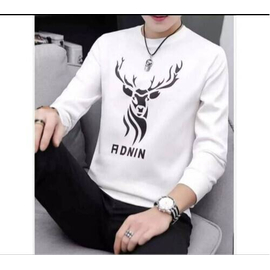 Deer Print Full Sleeve Cotton T-shirt