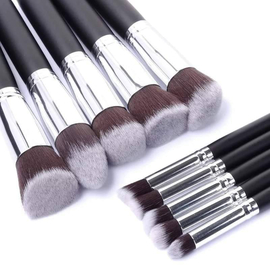 Kabuki Brush 10pcs Set  Black