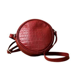 Maroon Leather Side Bag For Women