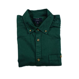 Men's Demin & Twill Shirt- Green