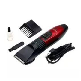 KM 730 Rechargeable Hair Trimmer - Red & Black, 4 image