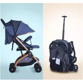 TOBY QZ1 Portable Stroller Luggage Prams- Blue Gray