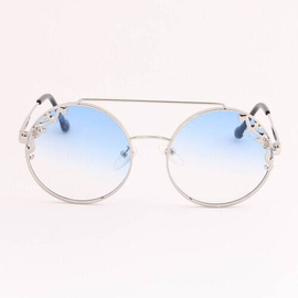 Women's Stylish Silver Frame Sunglass-Blue