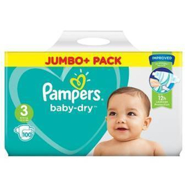 Pampers Baby Dry Jumbo Size 3 (6-10 KG)  (100 Pcs)