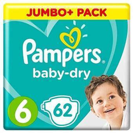 Pampers Baby Dry Jumbo Size 6 (13-18 KG) (62 Pcs)