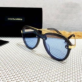 Luxurious Transparent With Golden Frame Light Blue Shade Eyewear Unisex Sunglasses