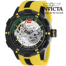 Invicta S1 Rally Sports 26621 Transparent With Multi Color Dial Yellow Rubber Band Mens Watch