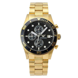 Emporio Armani Chronograph Golden Bracelet Stainless Steel Mens Watch- AR5857