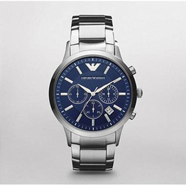 Armani AR2448 Stainless Steel Blue Chronograph Watch