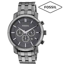 FOSSIL Black Dial Black Band Stainless Steel Mens Watch-BQ1282