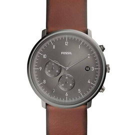 FOSSIL Chase Timer Chronograph Amber Leather Watch For Mens-FS5517