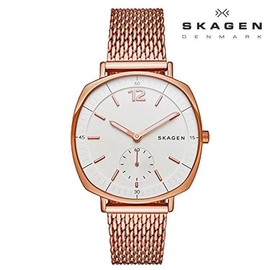 Skagen Rungsted White Dial Rose Gold Tone Ladies Watch-SKW2401
