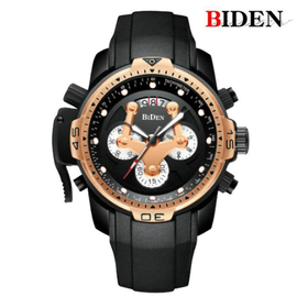 Biden Aurora Edition Multi Color Dial Black Rubber Band Mens Watch-Biden-0138