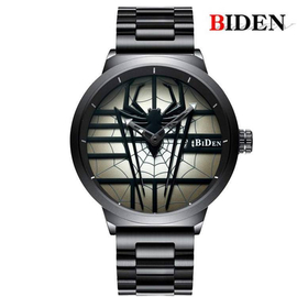 Biden 0063 Spider Man Limited Edition Multi Color Dial Black Band Stainless Steel Mens Watch