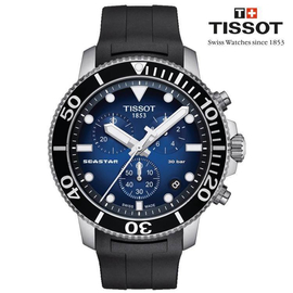 Tissot T120.417.17.041.00 Brand T-Sports SEASTAR 1000 Chronograph Multicolor Dial Black Rubber Band Mens Watch