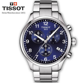 Tissot Chrono XL Classic Blue Dial Silver Band Quartz Mens Wrist Watch (T116.617.11.047.01 )