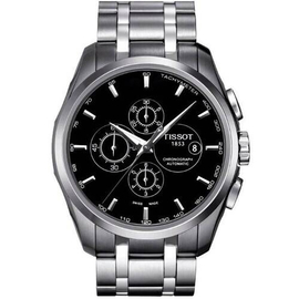 Tissot Couturier Chronograph Black Dial Silver Color Band Automatic Mens Wrist Watch (T111.417.37.441.00)