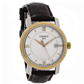 Tissot Swiss Made Brand White Dial Brown Genuine Leather Band Mens Watch -T097.410.26.038.00