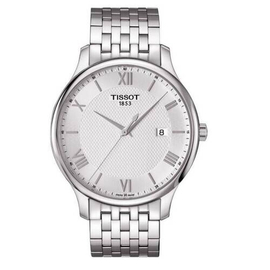 Tissot T Classic Tradition Silver Dial Silver Band Stainless Steel Men,S Watch-T063.610.11.038.00