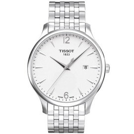 TISSOT Tradition Silver Dial Silver Stainless Steel Band Mens Watch- T063.610.11.037.00