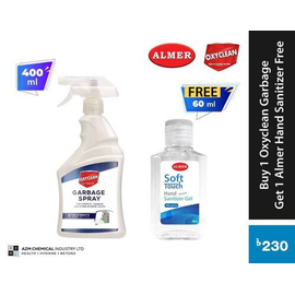 Buy 1 Oxyclean Garbage Spray 400ml Get 1 ALMER HAND SANITIZER  60ML Free