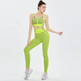 Antibacterial Sport Bra And Yoga Pant Set- Parrot Green, Size: S