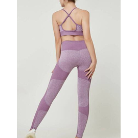Antibacterial Sports Bra And Yoga Pants Set-Pink, Size: M, 2 image