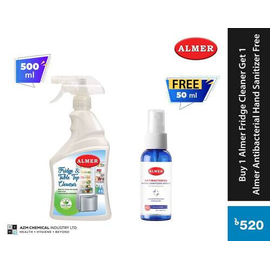 Buy 1 Almer Fridge Cleaner 500ml Get 1 Almer Antibacterial Hand Sanitizer 50ML