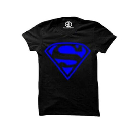T-shirt Half Sleeve Black ( Blue Superman )