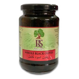 RS Whole Black Olives Glass Jar- 370 ml