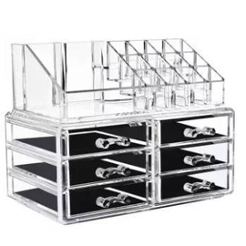 1pc Acrylic 3 Layer 6 Drawers Makeup Organizer Storage Box For Cosmetic Jewelry Display, 2 image