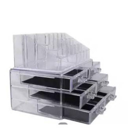 1pc Acrylic 3 Layer 6 Drawers Makeup Organizer Storage Box For Cosmetic Jewelry Display, 3 image