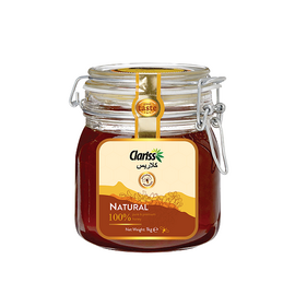 Clariss Natural Honey: 1kg Clip Jar Glass Bottle
